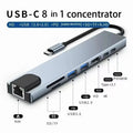 USB 8 In 1 Type C 3 1 To 4k HdTV Hub Adapter With Sd Tf Rj45 Card Reader Pd Fast Charge For Macbook Notebook Computer
