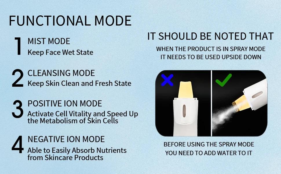 Ultrasonic Face Scrubber Facial Peeling Skin Scrubber Deep Facial Cleaning Spatula Acne Pore Ultrasonic Scrubber Facial Cleanser