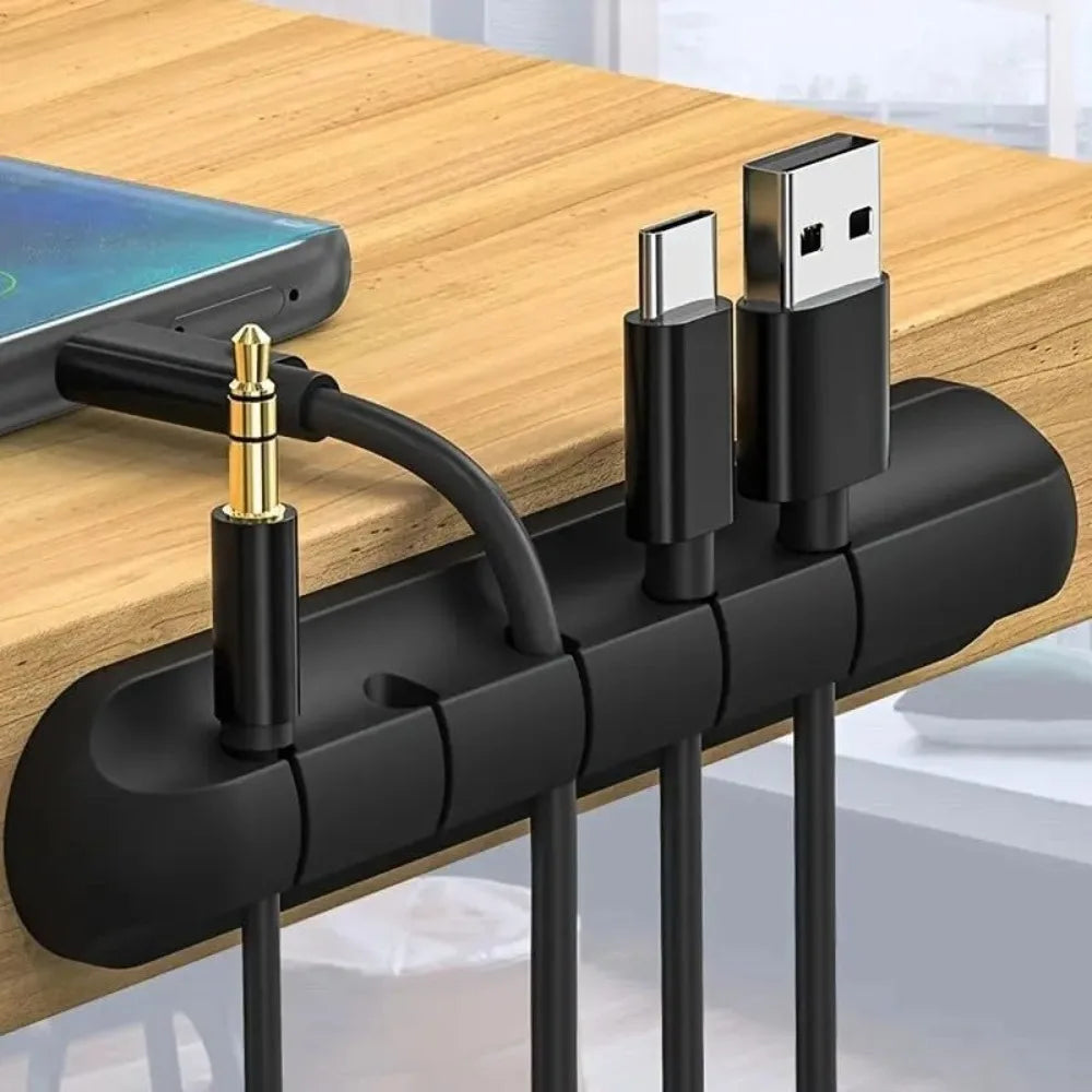 Self Adhesive Silicone Cable Organiser for Desk Lead Storage