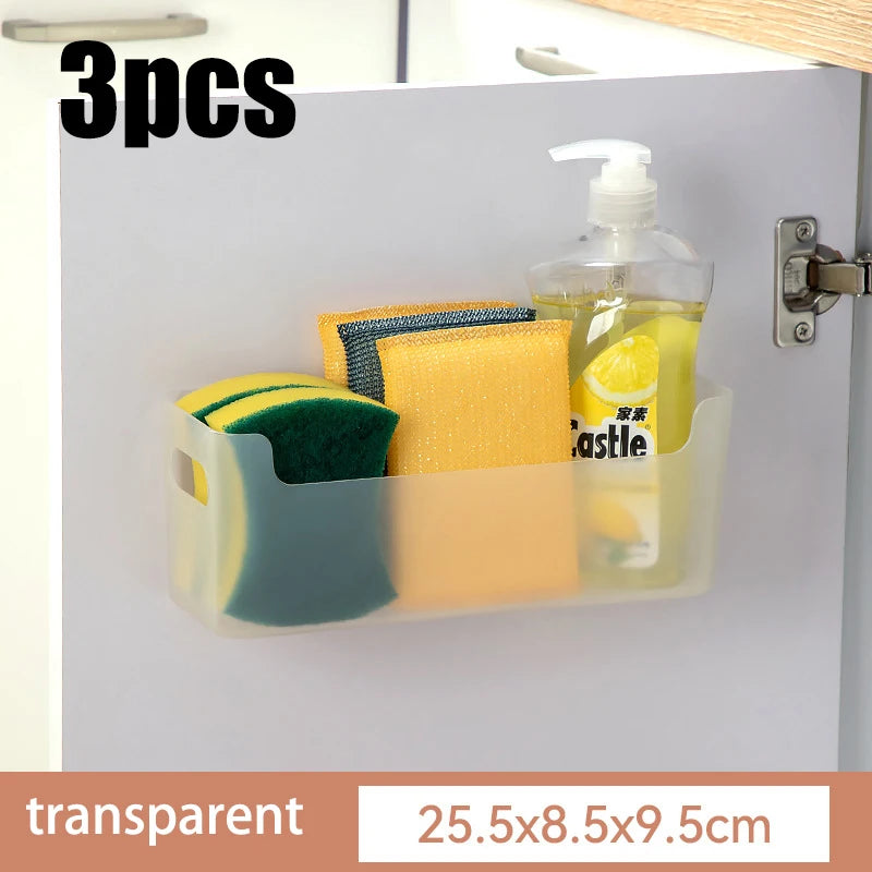 Adhesive Cabinet Door Storage Box for Kitchen Wraps B Small 3pcs