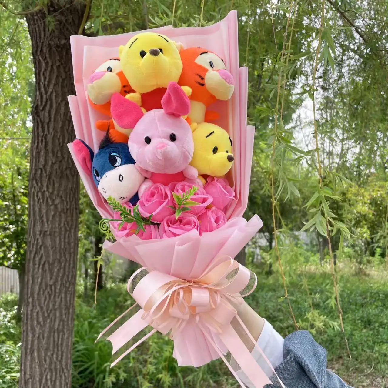 Cartoon Winnie the Pool Eeyore Bouquet Gift Box Stuffed Animals Flower Bouquet Home Decoration Valentine Christmas Gifts 3