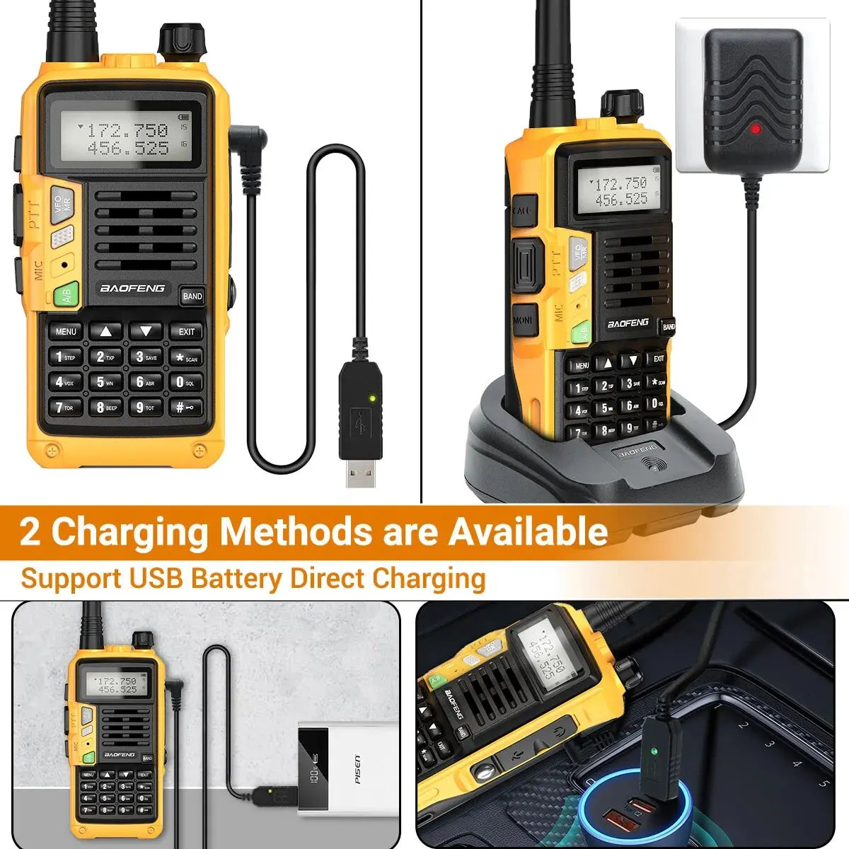 BAOFENG UV-S9 Plus V2 10W Walkie Talkie - 16 KM Long Range, Dual Band Transceiver with USB Charger, Waterproof - Dicrodelights