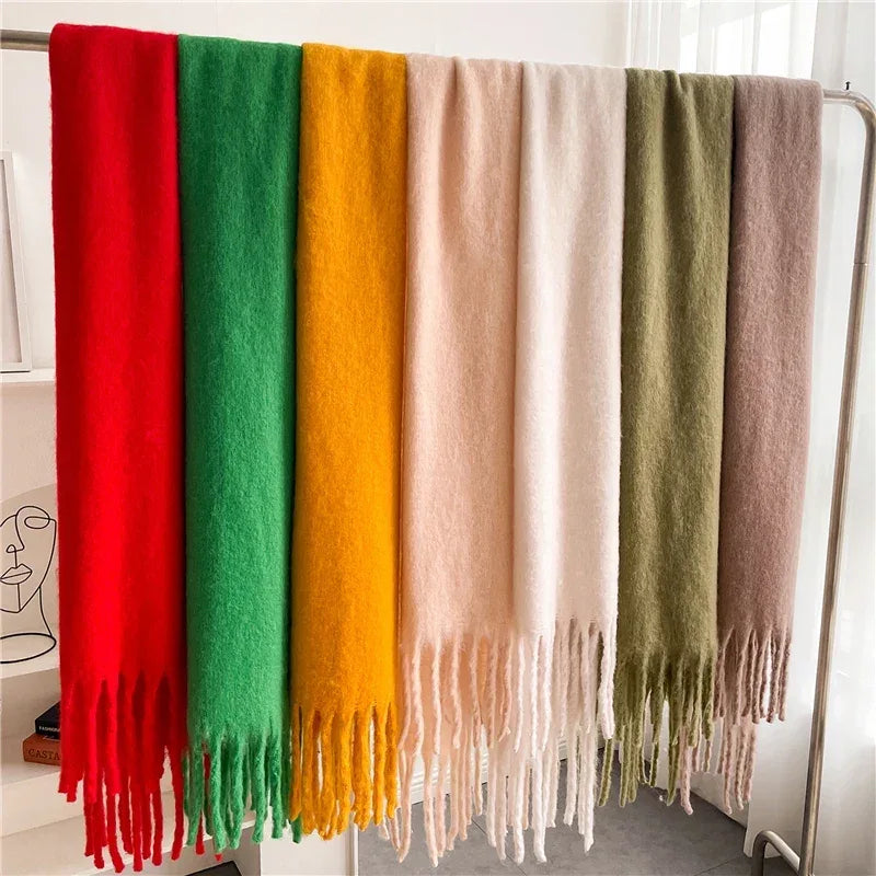 Women Winter Cashmere Scarf Thick Warm Pashmina Shawl Wrap