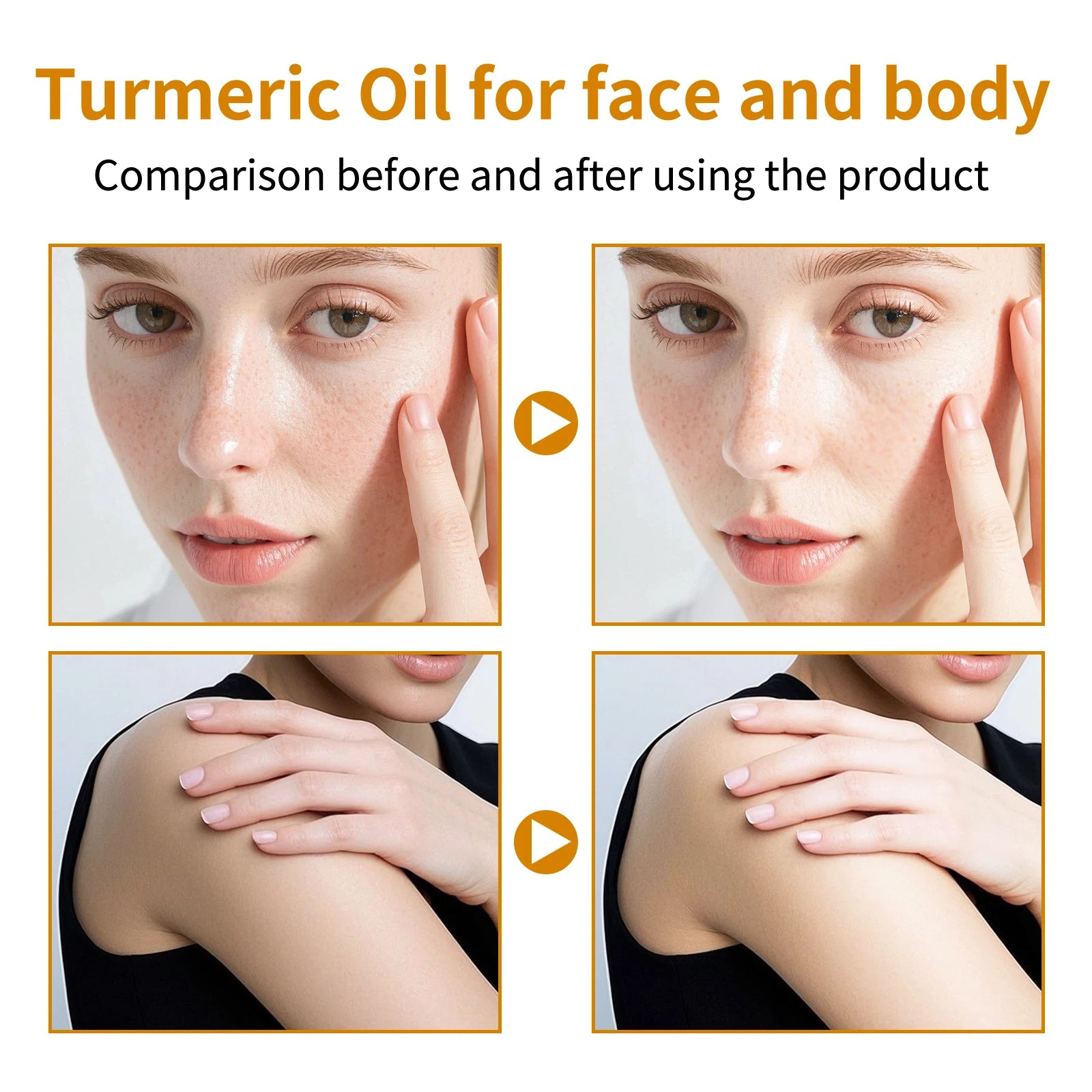 Turmeric Body Oil 200ml – Fast-Absorbing Natural Moisturizing Oil for Face & Body, Deep Hydration for All Skin Types