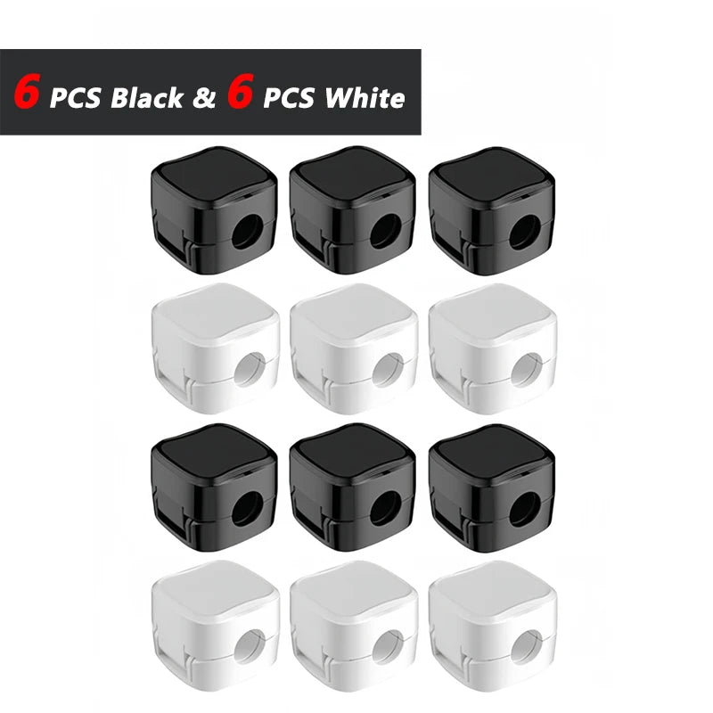 Adhesive ABS Desk Cable Clips for Charging Lead Storage 6 Black 6 White