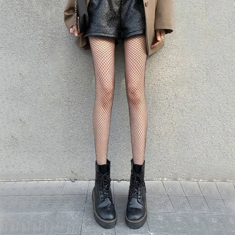 1/3pcs Summer Lolita Fishnet Stockings Fish Net Pantyhose Mesh Nylon Tights Long Sexy Hollow Out Fishnet Stockings Black Hosiery Small mesh01 XS-3XL