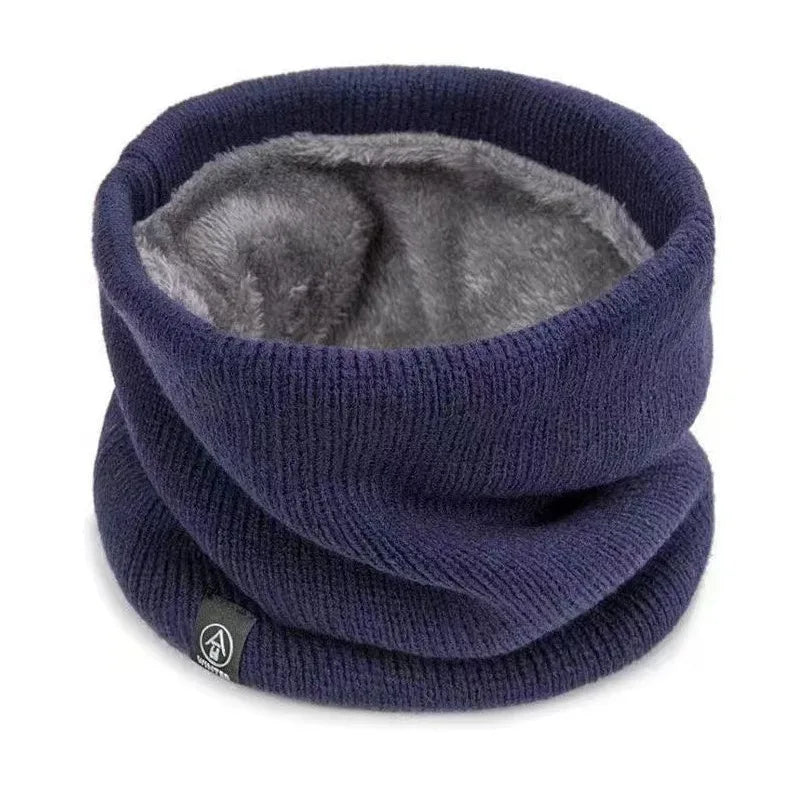 Neck Gaiter Winter Scarf – Warm Knit Windproof Tube Scarf Blue