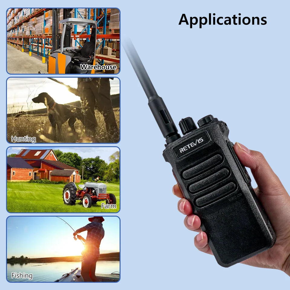 Retevis RT86 10W Walkie Talkie Professional Two Way Radio Long Range Walkie Talkie UHF Communication radio for Outdoor Business