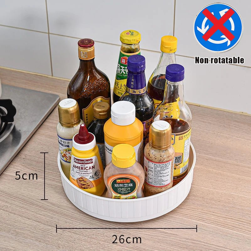 Kitchen Condiment Organiser Tray with Turntable Options plum