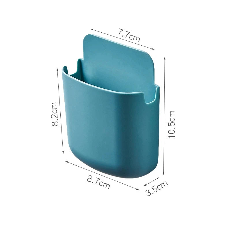 Bedside Wall Phone Holder for Charging and Remote Storage Gentian Green