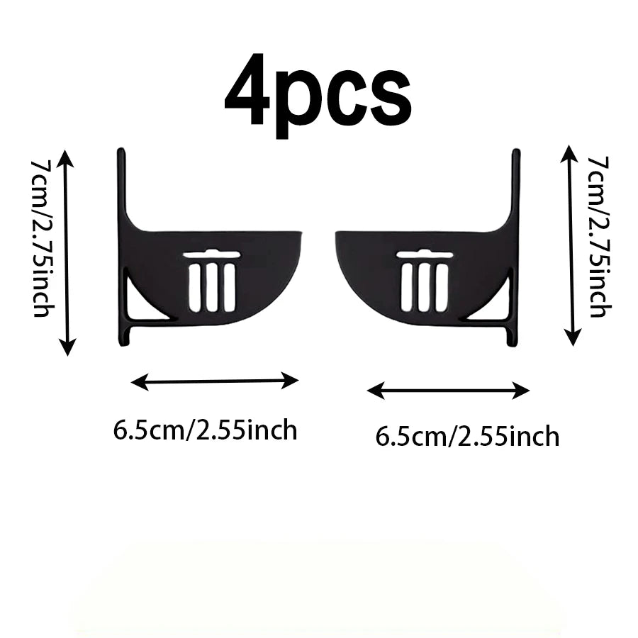 Pack of 4 No-Punch Storage Trays Cling Film Trash Bag Cabinet Storage Shelf Fridge Side Organiser black