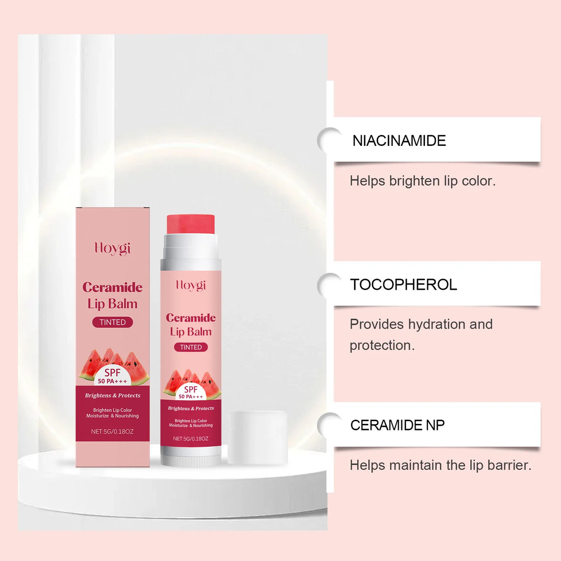 Watermelon Lip Balm Glossy Moisturizer Nicotinamide Lipstick Moisturizing Anti-Dry Anti Crack Clear Crystal Lip Balm