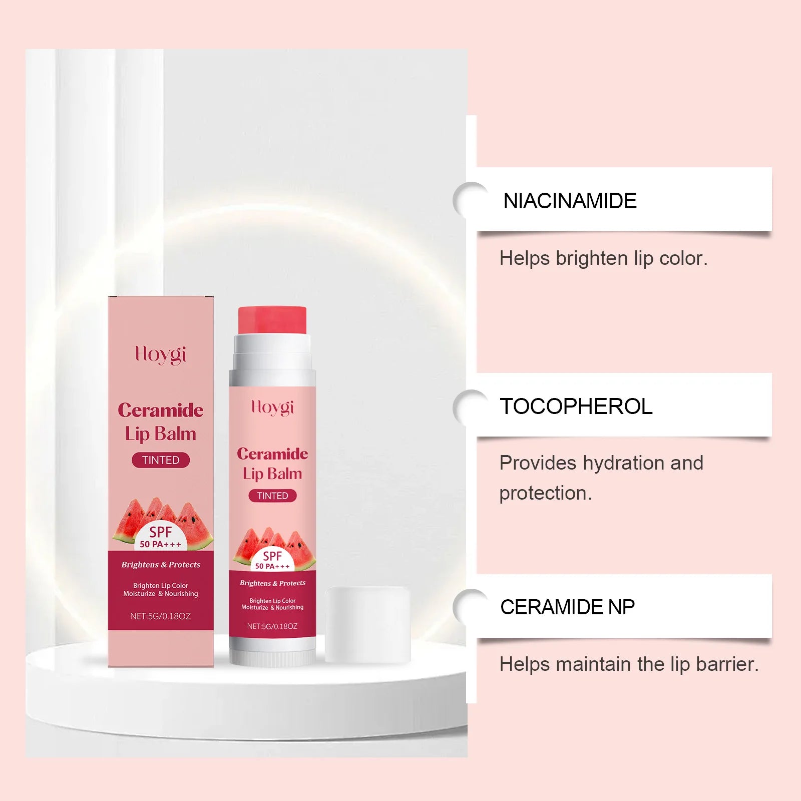 Watermelon Lip Balm Glossy Moisturizer Nicotinamide Lipstick Moisturizing Anti-Dry Anti Crack Clear Crystal Lip Balm