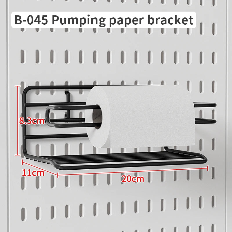 Wall-mounted Pegboard, Drill-free Storage Organizer For Home & Office Electronics, Suitable For Keyboard, Mouse Arrangement Black Tissue basket