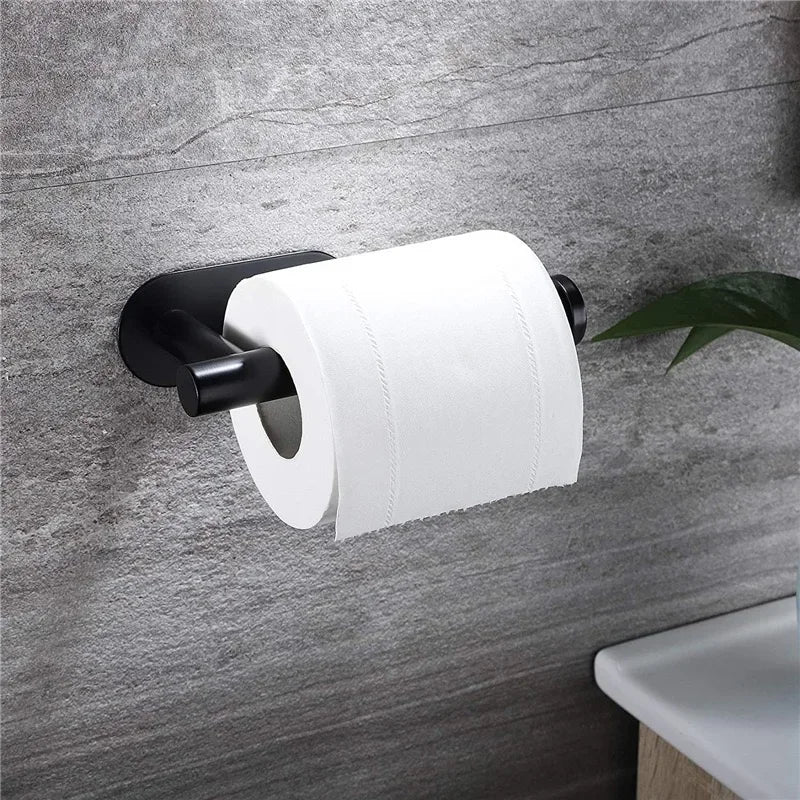 Acrylic Wall Mounted Toilet Roll Holder in Black or White 2 Black