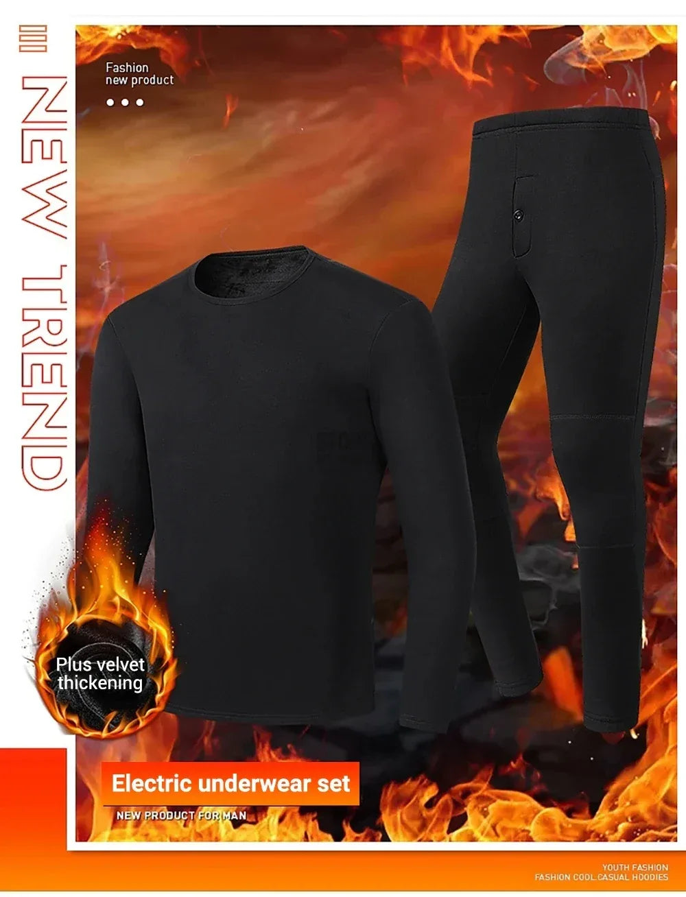 Buy USB Electric Heated Jacket Thermal Underwear Set for Men & Women