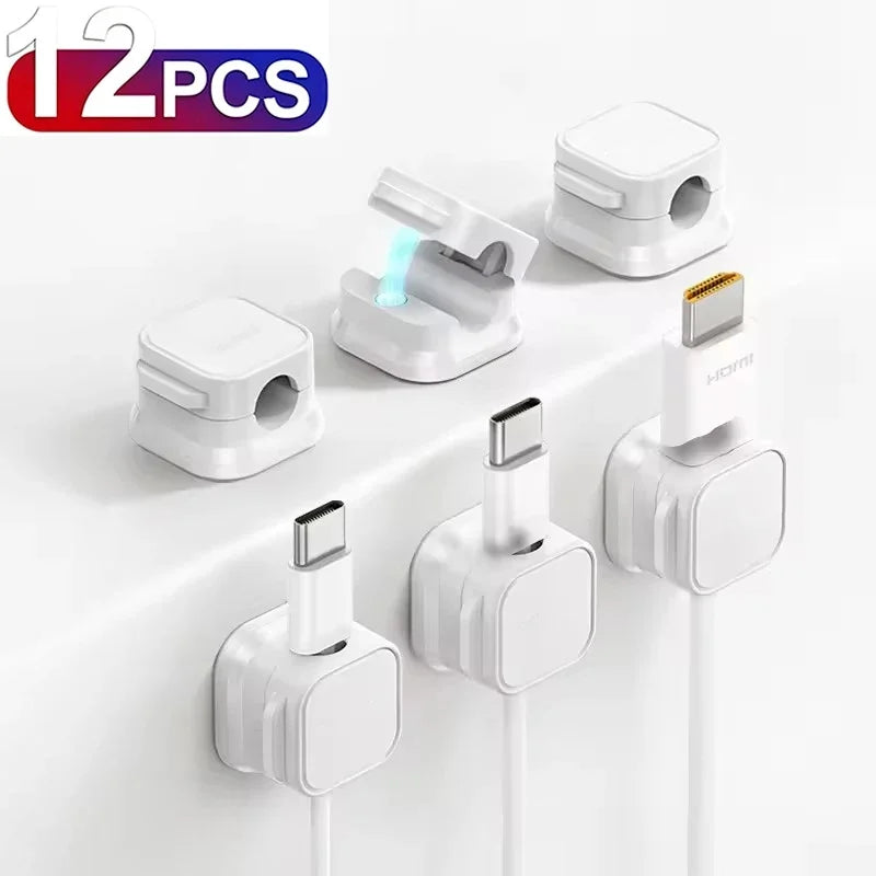 Adhesive Magnetic Cable Holders for Desk Charging Leads
