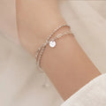 VENTFILLE 925 Sterling Silver Double Love Heart Hollow Round Beads Bracelet Female Fashion Romantic Jewelry Classic Adjustable BTSP714