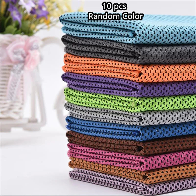 1-10pcs Cooling Towel Instant Relief Microfiber Cool Towels Chilling Neck Wrap Ice Cold Rags Sports Fitness Camping Hiking 10 pcs