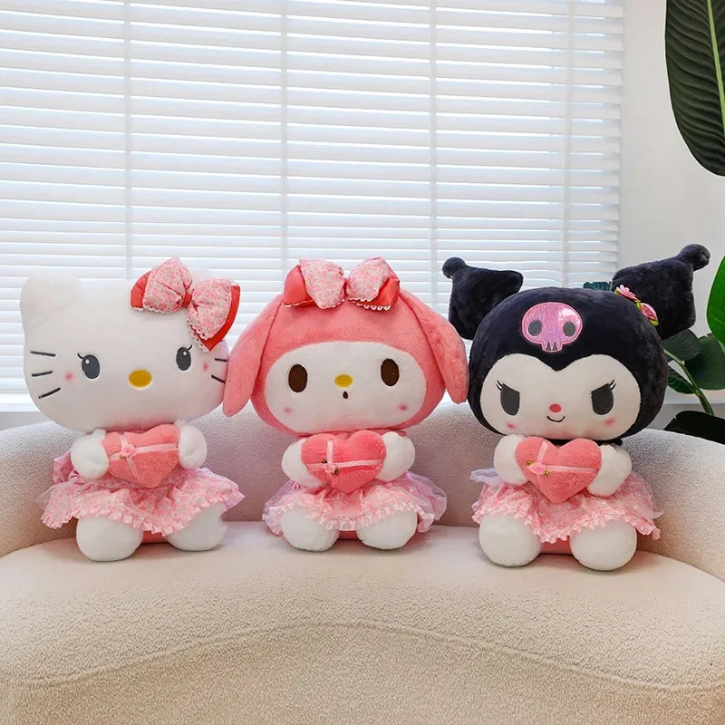 Sanrio Kuromi & Hello Kitty Plush Doll – Cute Soft Stuffed Toy Gift for Kids & Collectors (25cm)