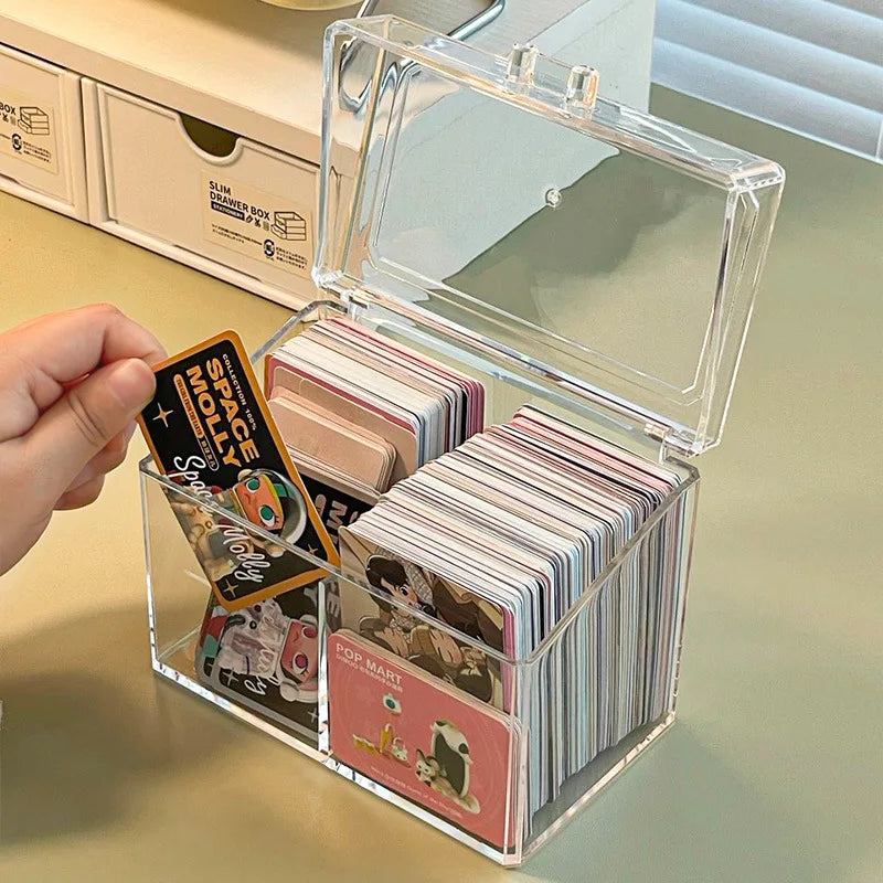 Acrylic Kpop Photocard Storage Box for Desk Collections