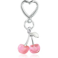 Kawaii Cherry Keychain Set - Cute Acrylic Bag Charm & Car Decor, Adorable Gift for Women Girls Birthday Valentine Accessories