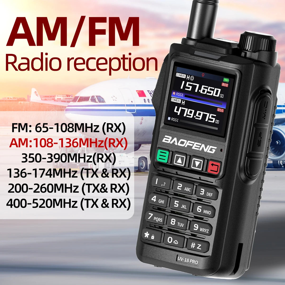 Baofeng UV18 PRO MAX GPS Walkie Talkie, 10W, Long Range, Type-C, Six-Band, Wireless Frequency, Ham Radio for Hunting - Dicrodelights