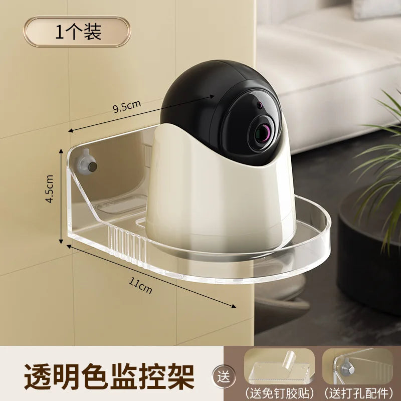 Small Self Adhesive Wall Shelf for Bedroom Cable Storage clear