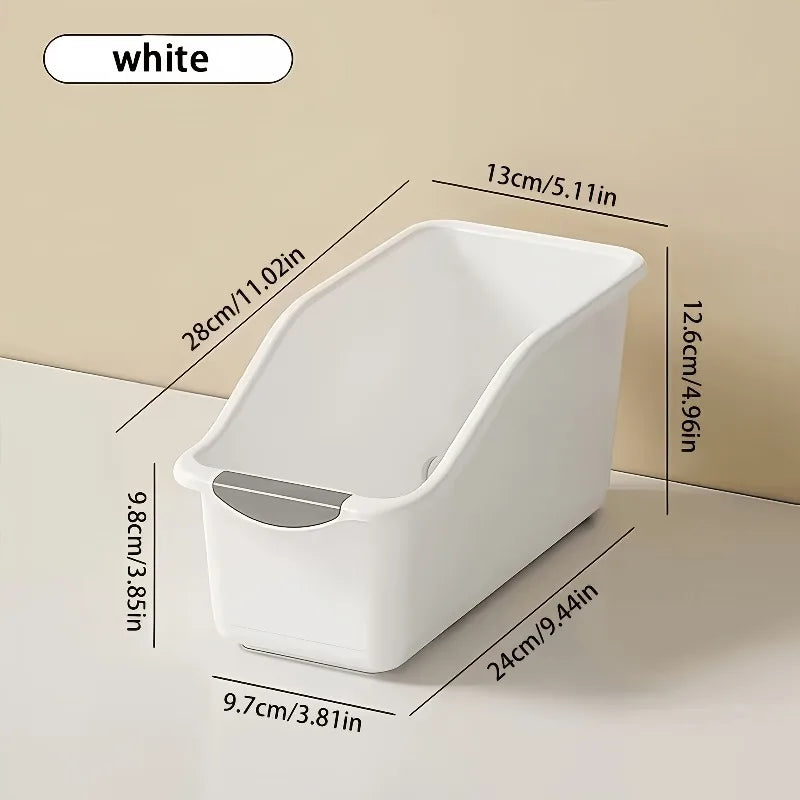 3-Piece Curved Design Storage Box - Heavy-Duty Plastic Organizer, Suitable for Organizing Under Sinks Food Cabinets and Cabinets