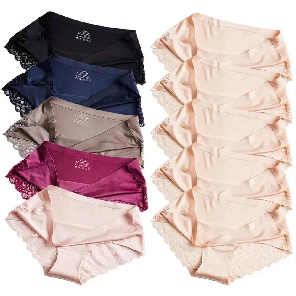 1/5/10Pcs Seamless Women Hollow Out Panties Set Underwear Comfort Lace Briefs Low Rise Female Sport Panty Soft Lady Lingerie mix-10pcs 2 As shown