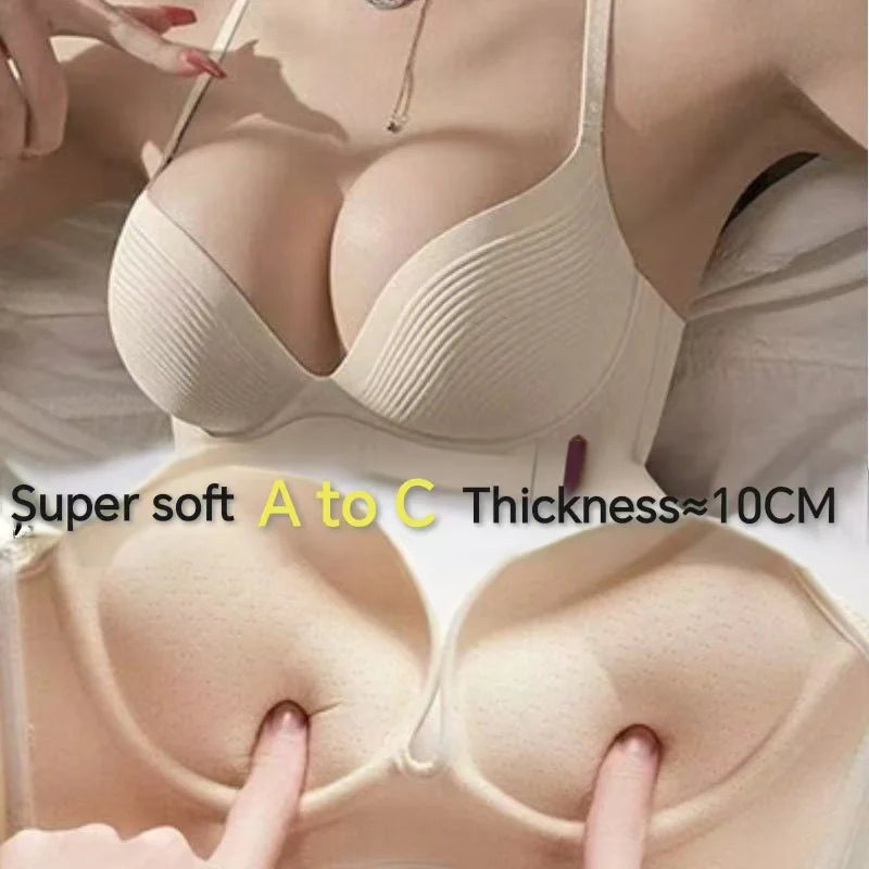 (Bras For Small Breast And Flat Chests)Women‘s Ultra-Thick 10cm Lingerie Seamless Push Up Small Breast Lift Adjustable Bra
