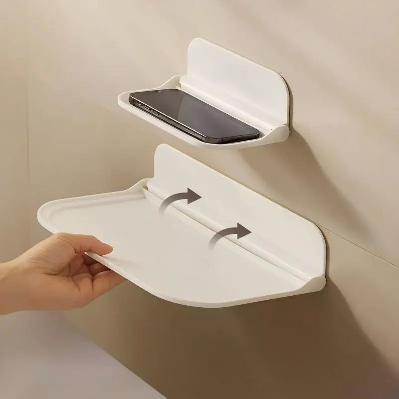 Foldable Wall Mounted Shelf for Bedside Phone and Glasses