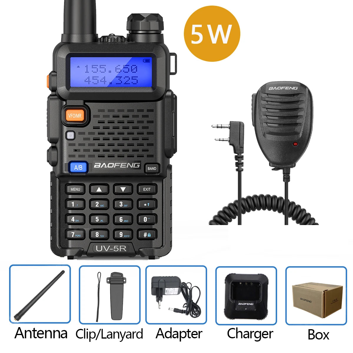 Baofeng UV-5R Walkie Talkie 8W Dual Band VHF/UHF Two-Way Radio, Long Range, FM Radio - Dicrodelights