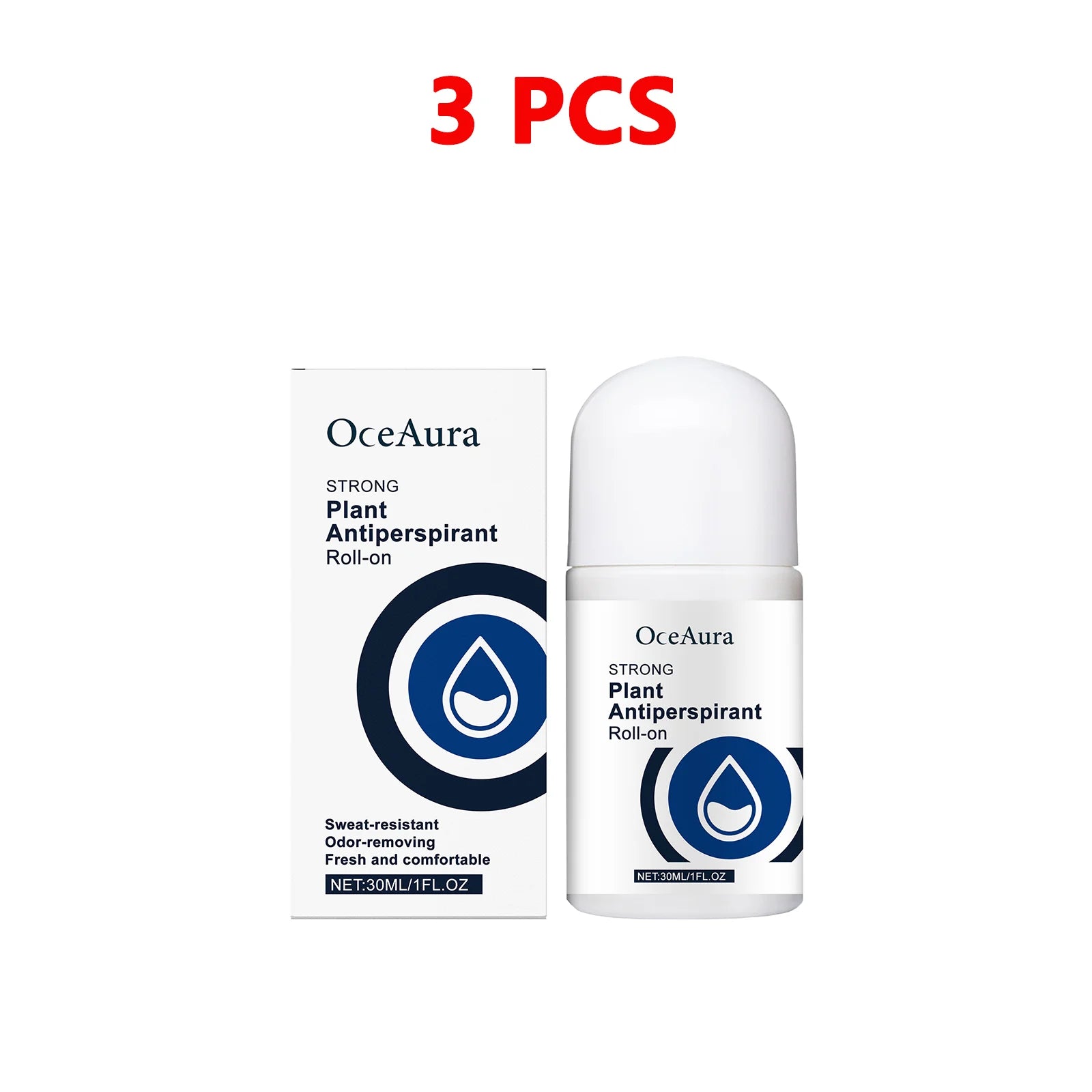 Antiperspirant Deodorant Roll-On for Men & Women – Fast-Dry Sweat & Odor Control, Long-Lasting Underarm Body Deodorant 3pcs