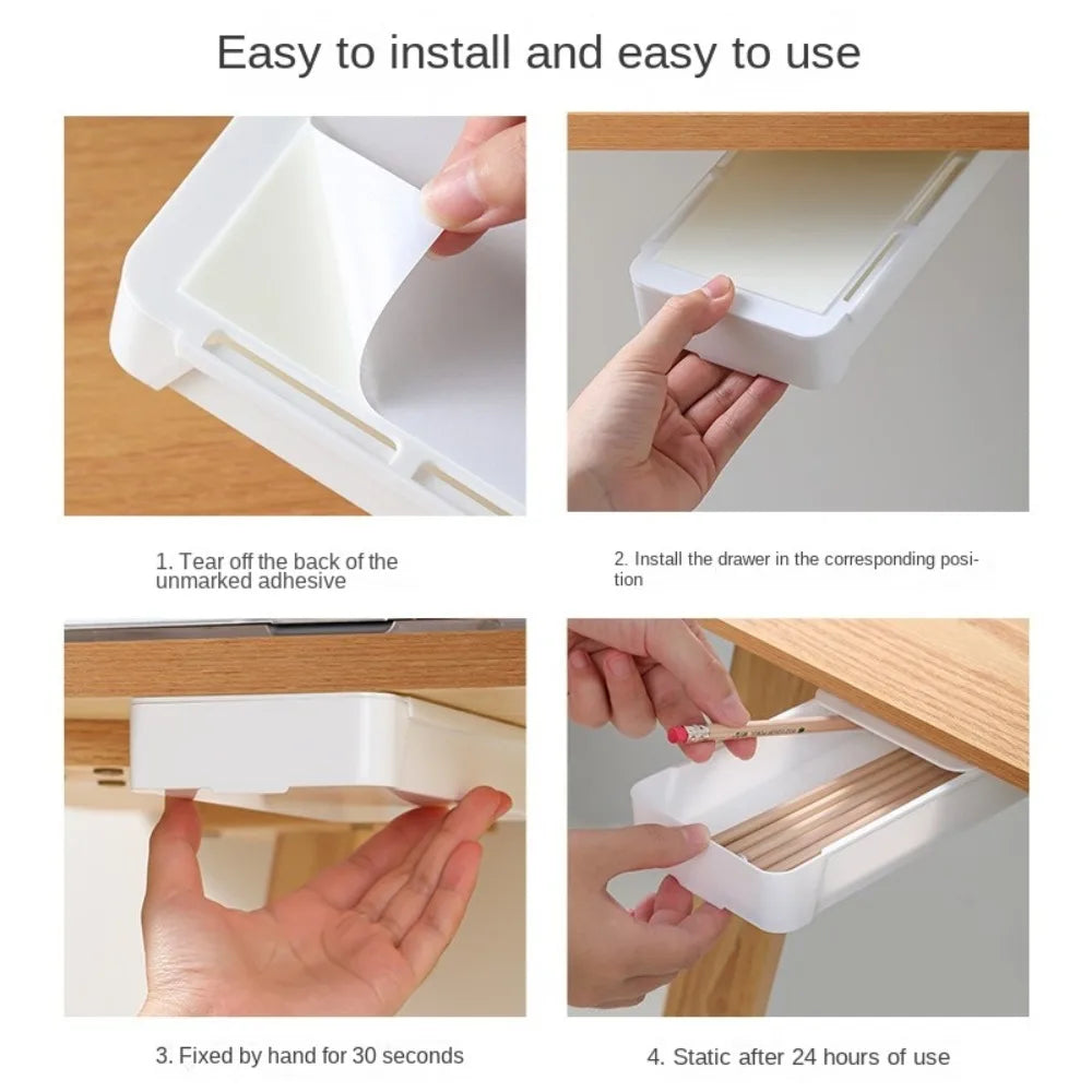 Self Adhesive Plastic Under Desk Drawer for Home Office