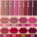 8-Color Matte Velvet Lip Gloss – Waterproof Plumping Lipstick, Smooth Easy-Apply Square Tube