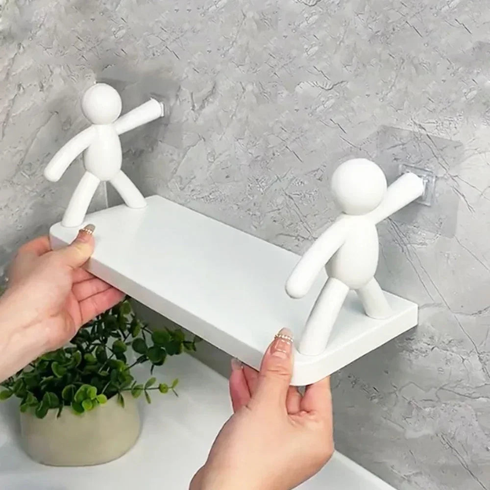 Self Adhesive Bathroom Shampoo Shelf in PP Plastic for Walls