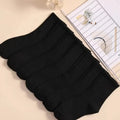 1/7/10/20 Pairs Mid Length Socks Women Classic Black White Solid Color Fashionable Casual Sports Absorbing Breathable Men Socks