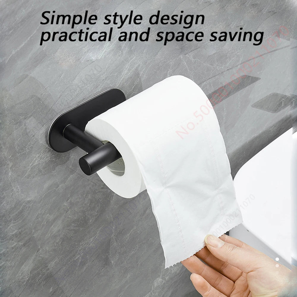 Stainless Steel Adhesive Toilet Roll Holder in Two Designs