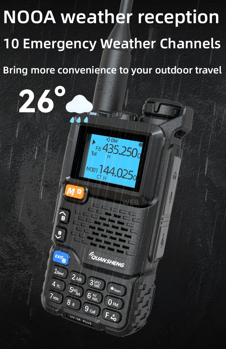 Quansheng UV-5R Plus Dual Band Walkie Talkie – Long Range UHF/VHF Two-Way Radio with NOAA Weather - Dicrodelights