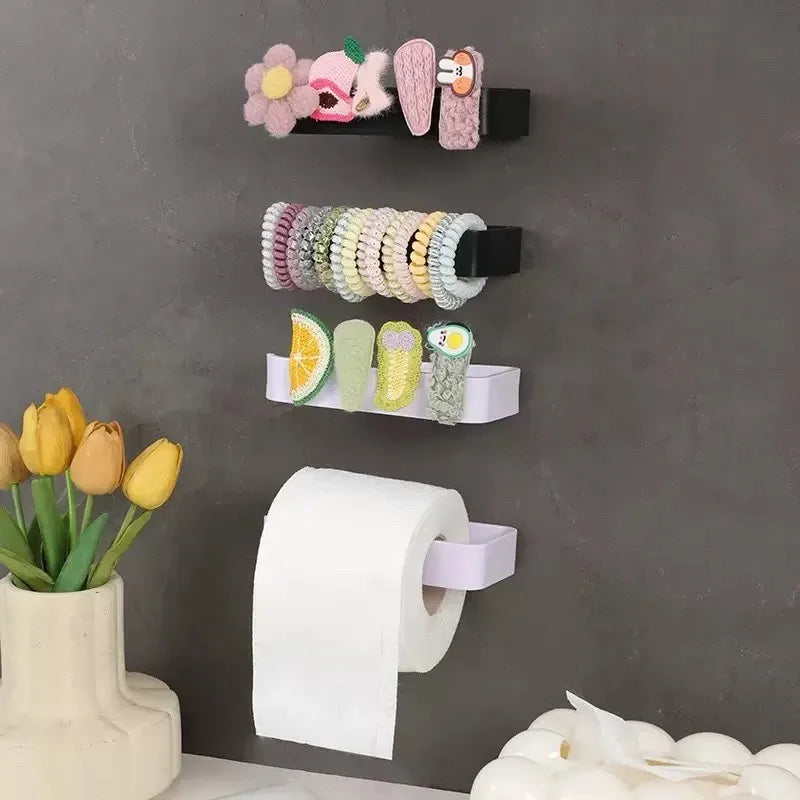 Self Adhesive Toilet Roll Holder in Black or White