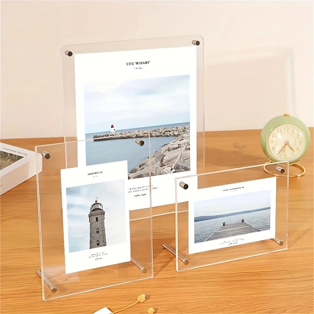 Acrylic Photo Frame with Metal Legs for Desktop Displays