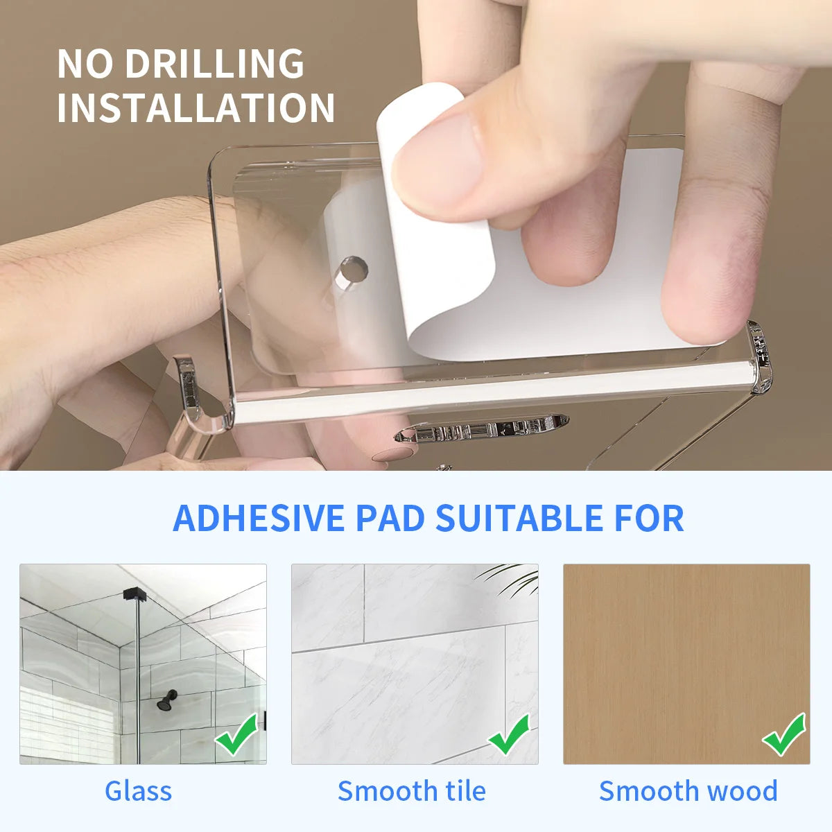 Clear Acrylic Floating Wall Shelf for Router, Camera and Speaker