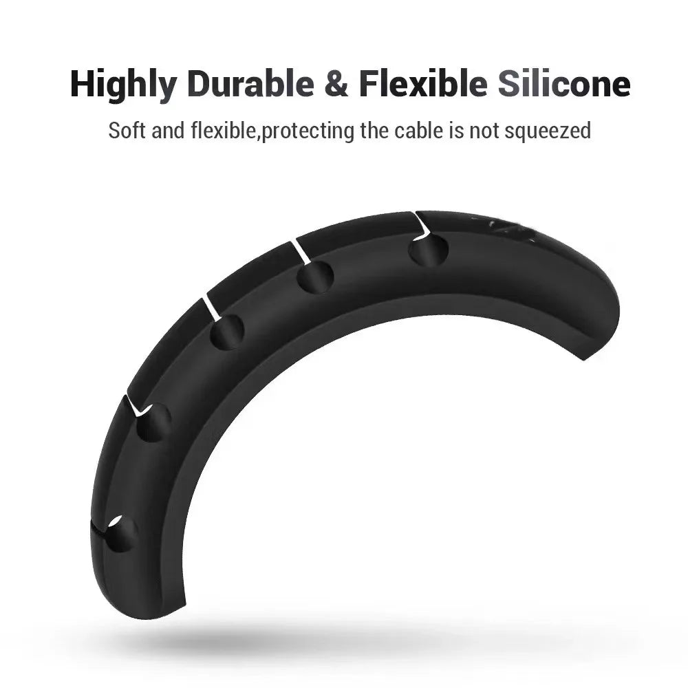 Self Adhesive Silicone Cable Organiser for Desk Lead Storage