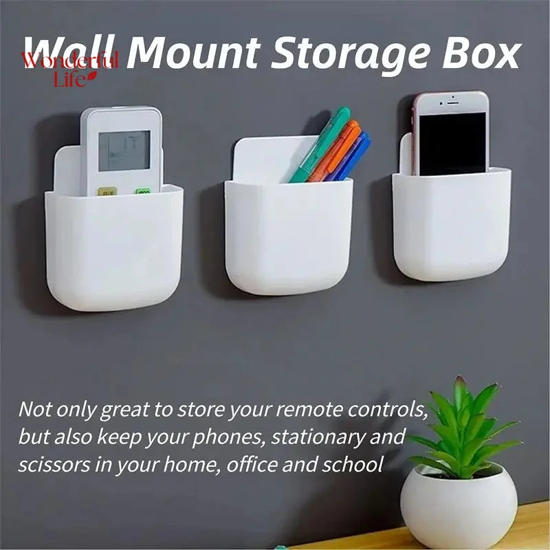 Wall Mounted Remote Control Holder Pair for Bedside Storage