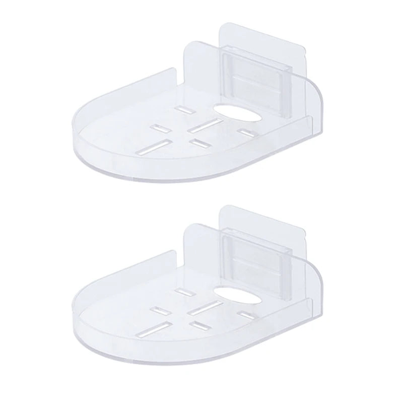 Adhesive Camera Wall Shelf for Compact Bedroom Device Storage 2pcs Transparent