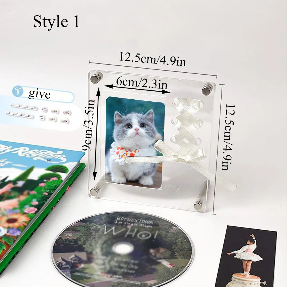 Acrylic Display Frame for CDs and Photocard Desk Displays style A1