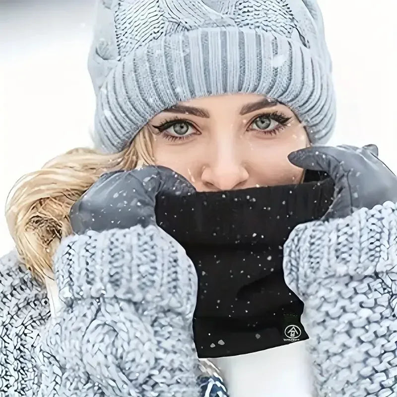 Neck Gaiter Winter Scarf – Warm Knit Windproof Tube Scarf
