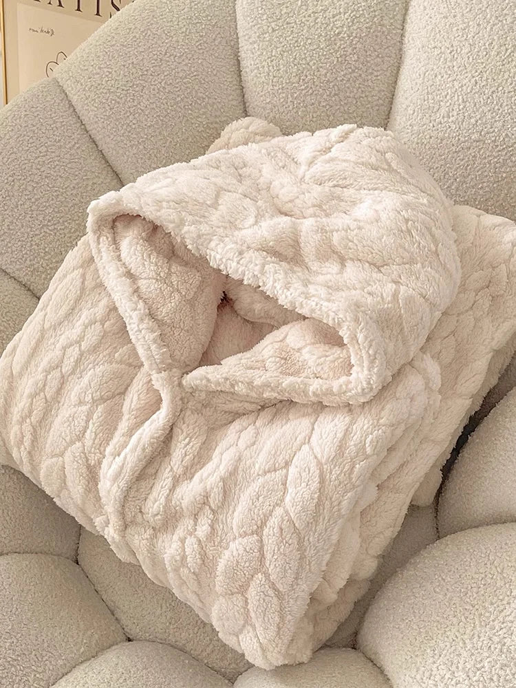 Women's Plush Hooded Pajama Dress Thickened Fleece Long Sleeve Nightgown Robe Winter Loungewear Home Bathroom Robe No Pants