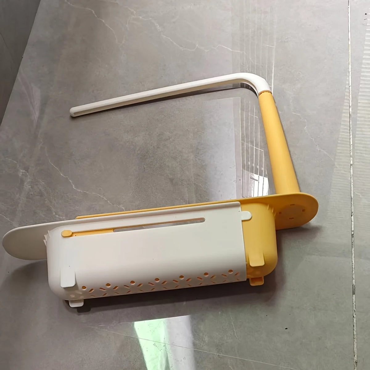 Telescopic Sink Shelf Kitchen Sinks Organizer Soap Sponge Holder Sink Drain Rack Storage Basket Kitchen Gadgets Accessories Tool yellow